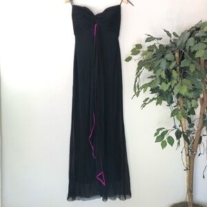 Cache Black Gown With Pink Detail